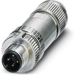 1424666, Circular Connector, 4 Contacts, Cable Mount, M12 Connector, Plug, Male ...