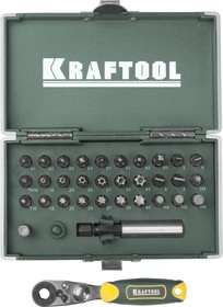 26065-H33, KRAFTOOL X-Drive, 33 шт, набор кованых торсионных бит (26065-H33)