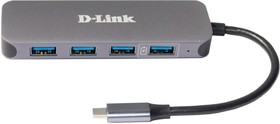 Фото 1/8 D-Link DUB-2340/A1A Концентратор с 4 портами USB 3.0 (1 порт с поддержкой режима быстрой зарядки), 1 портом USB Type-C/PD 3.0 и разъемом USB