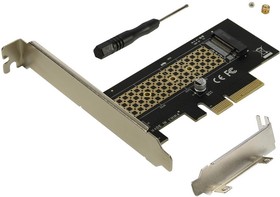 Фото 1/6 ORIENT C300E, Переходник PCI-E 4x- M.2 M-key NVMe SSD, тип 2230/2242/2260/2280, планки крепления в комплекте (31100)