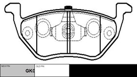 Колодки тормозные дисковые задние Ford Maverick 2.0/2.3/3.0 01, Mazda Tribute 2.3/3.0 04-08 (нов арт GK0206) CKF-61