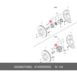 4143009002, Шпилька колеса SSANGYONG Actyon (06-),Actyon Sport (06-/12-),Kyron ...