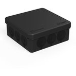 Коробка распределительная 100х100х40 мм IP66 12 вводов черная для прям монтажа ...