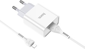 Фото 1/5 Сетевое зарядное устройство c81a asombroso 1xusb, 2.1а + usb кабель lightning 8-pin, 1м (белый) 0L-00049102