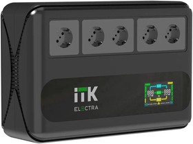 ELT5-1000VA-1-001, Источник бесперебойного питания Line-interactive 1кВА/0,6кВт, однофазный, LCD дисплей, с АКБ 1х9AH, 5xSchuko