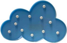 Фото 1/9 12-23 Светильник светодиодный "Облако", 3 Вт, АБС-пластик, голубой, 207 г., 300*220*30мм, ТБ, шт