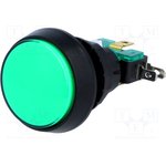 VAQ-9-10-24-G, Выключатель the green button with backlight LED 24V