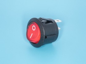 Фото 1/5 SWR-21R, Выключатель 220В 2 контакта круглый, d 20мм, красный, вкл-выкл