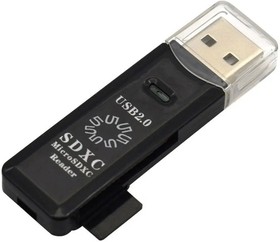 Фото 1/2 5bites Устройство ч/з карт памяти RE2-100BK USB2.0 Card reader / SD / TF / USB PLUG / BLACK