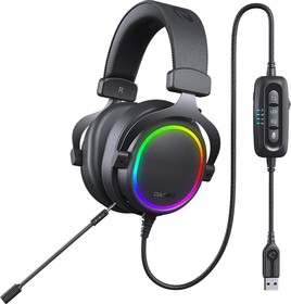 Фото 1/5 EH925s Pro, Гарнитура игровая проводная Dareu EH925s Pro Black (черный), подсветка RGB, съемный микрофон с шумо