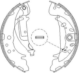 408901, Колодки барабан.Hyundai Santa Fe 2.0CRDi 01 с рычажком