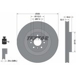 92284205, Диск торм.пер. MERCEDES W166 12-