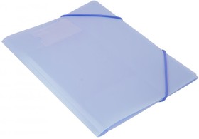 Фото 1/5 Папка на резинке Бюрократ Gems GEMPR05AZURE A4 пластик кор.30мм 0.5мм голубой топаз карман для визитки