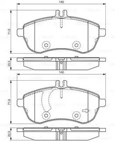 Фото 1/7 Колодки тормозные передние, Premium-2 BOSCH 0 986 495 104