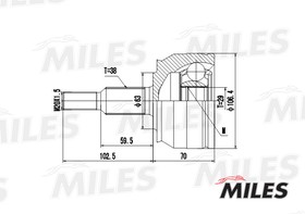 Фото 1/3 GA20531, ШРУС VW T5 2.5D/3.2 03- нар. MILES