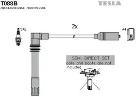 T088B, Комплект проводов_Audi A4/A6/VW Passat 1.8i ADR 94- 2шт