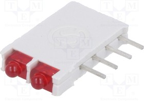 DBI01300, LED; in housing; red; 1.8mm; No.of diodes: 2; 10mA; 38°; 2V; 13mcd