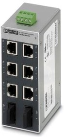 2891314, Ethernet switch - 6 TP RJ45 ports - 2 FO ports - 100 Mbps full duplex in SC-D format - automatic detection of dat ...