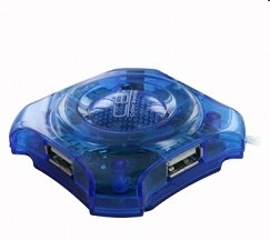 Фото 1/6 CBR CH-127 USB-концентратор , 4 порта, USB 2.0, голуб.