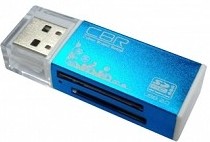 USB 2.0 Card reader синий цвет, All-in-one, Micro MS(M2), SD, T-flash, MS-DUO, MMC, SDHC,DV,MS PRO, MS, MS PRO DUO Speed Rate "Glam" Blue