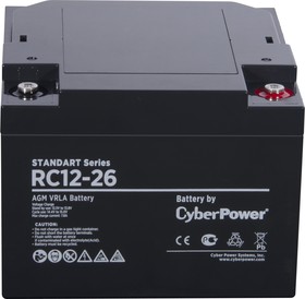 Фото 1/3 RC 12-26, Батарея аккумуляторная для ИБП CyberPower Standart series RС 12-26, Аккумуляторная батарея SS CyberPower RC 12-26 / 12 В 26 Ач