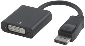 Фото 1/4 Gembird Переходник DisplayPort - DVI , 20M/19F, пакет черный [A-DPM-DVIF-002]