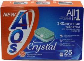 Фото 1/2 368-5, Таблетки для посудомоечных машин АПМ AOS Crystal 25шт/уп