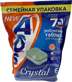 Фото 1/4 363-5, Таблетки для посудомоечных машин АПМ AOS Crystal 65шт/уп