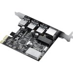 Контроллер PCI-E ORICO USB 3.0x3, RJ45x1 черный (ORICO-PNU-3A1R-BK-BP)