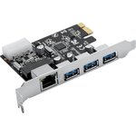 Контроллер PCI-E ORICO USB 3.0x3, RJ45x1 черный (ORICO-PNU-3A1R-BK-BP)