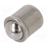 GN614-8-NI, Шаровая защелка для опрессовки, нержавеющая сталь, L 9мм, F1 7Н