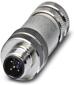 1694266, Connector - Universal - 5-position - shielded - Plug straight M12 - A-coded - Screw connection - knurl material: ...