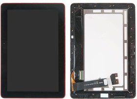 Фото 1/2 Дисплей (экран) в сборе с тачскрином для Asus MeMO Pad 10 ME103K-1A черный с красной рамкой (Premium SC LCD)