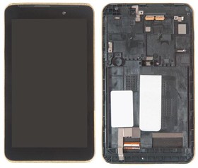 Фото 1/2 Дисплей (экран) в сборе с тачскрином для Asus MeMO Pad 7 ME70C с рамкой черный (Premium SC LCD)