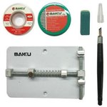 Зажим плат BAKU BK689B + оплетка (2шт) + нож + резинка