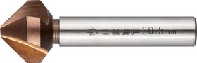 Фото 1/2 29732-10, ЗУБР Кобальт, 20.5 x 63 мм, для раззенковки М10, кобальтовое покрытие, конусный зенкер, Профессионал (29732-10)