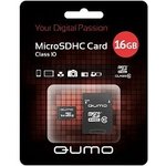 Micro SecureDigital 16Gb QUMO QM16GMICSDHC10U1 {MicroSDHC Class 10 UHS-I, SD adapter}