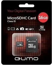 Фото 1/2 Micro SecureDigital 16Gb QUMO QM16GMICSDHC10U1 {MicroSDHC Class 10 UHS-I, SD adapter}