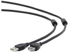Фото 1/2 Gembird/Cablexpert CCF2-USB2-AMAF-10 USB 2.0 Pro Кабель, AM/AF, 3м, экран, 2феррит.кольца, черный, пакет
