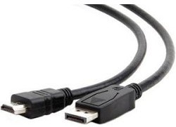 Фото 1/2 Кабель DisplayPort-HDMI Gembird/Cablexpert 1,8м, 20M/19M, черный, экран, пакет (CC-DP-HDMI-6)