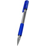 Ручка шариков. Deli Arrow EQ01730 прозрачный/синий d=1мм син. черн. резин. манжета