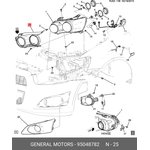 95048782, Накладка фары головного света