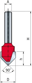 Фреза желобковая V-образная (31.7х16 мм; хвостовик 8 мм) 20-91408