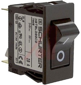 Фото 1/2 4430.2115, Thermal Circuit Breaker - ABT 125/250V Voltage Rating Snap In, 20A Current Rating