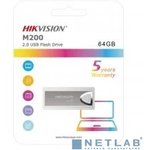 Флеш Диск Hikvision 64GB M200 HS-USB-M200/64G USB2.0 серебристый