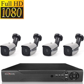Комплект видеонаблюдения Polyvision с 4 уличными IP камерами FullHD коммутатор Polyvision