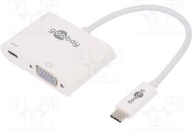 62107, Кабель USB 3.0,USB 3.1 Цвет белый 0,15м 60Вт