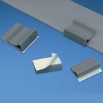 FCC-A-C8, Cable Management, Flat Cable Clip Polyvinyl Chloride Gray Adhesive Package