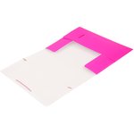 Папка на резинке Бюрократ Double Neon DNE510PINK A4 пластик кор.30мм 0.5мм розовый