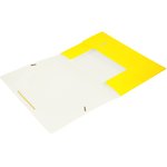 Папка на резинке Бюрократ Double Neon DNE510YEL A4 пластик кор.30мм 0.5мм желтый